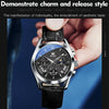 OLEVS 2876 Men Multifunctional Sports Chronograph Quartz Watch(Black)