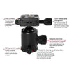 TRIOPO T226 Adjustable Portable  Aluminum Alloy Tripod with D-0 Ball Head for SLR Camera