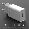 IVON AD-33 2 in 1 2.1A Single USB Port Travel Charger + 1m USB to 8 Pin Data Cable Set, EU Plug(White)