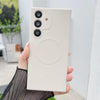 For Samsung Galaxy S25 5G Solid Color Liquid Silicone MagSafe Magnetic Phone Case(Antique White)