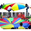 2m Children Outdoor Game Exercise Sport Toys Rainbow Umbrella Parachute Play Fun Toy with 8 Handle Straps for Families / Kindergartens / Amusement Parks