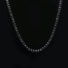 Mens Hip Hop Punk Single Row Crystal Inlaid Alloy Chain Necklace, Size: 24 inch (Black)