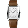 BINBOND B4143 Rectangular Outdoor Men Waterproof Quartz Watches(Brown Leather-White Steel)