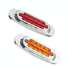 12-24V 16 LEDs Electroplating Side Lights Side Tail Lights Cargo Truck Modification Light, Colour: Yellow (2 Lines Always Bright)