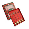 4pcs /Pack Christmas Stainless Steel Spoon And Fork Star Pendant Cutlery Gift Set, Specification: 410 Spoon