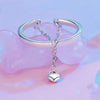 S925 Sterling Silver Love Chain Open Adjustable Ring(SCR1004-E)