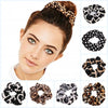 2 PCS Velvet Leopard Hair Ring Gold Velvet Headband Flannel Hair Band Hairball Hair Pocket Flower( Black and White Geometry)