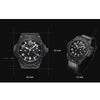 BAOGELA 2001 Luminous Calendar Leather Strap Mechanical Watch For Men(Black Silver)