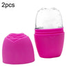 2pcs L-03-01 Face Ice Apparatus Massage Ice Roller Beauty Makeup Silicone Face Ice Tray(Rose Red)