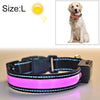 USB Rechargeable LED Dog Collar, Pink, Large 50-60cm