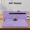 For Samsung Galaxy Tab S9 / S9 FE Tree Life Embossed Rotation Leather Tablet Case(Purple)