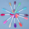 2pcs Dual Head Silicone Face Mask Brush Face Cleansing Massage Brush Mud Mask Applicator(Purple)