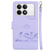 For Redmi K70 / K70 Pro Cute Cats RFID Leather Phone Case(Purple)