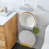 Retractable Washbasin Rack Without Punching Toilet Rack With Storage (White Yellow)