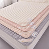 Soft And Breathable Soybean Cotton Thickened Non-Slip Mattress Pad, Size: 150x190cm(Square-Khaki)