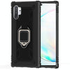 For Galaxy Note 10+ Carbon Fiber Protective Case with 360 Degree Rotating Ring Holder(Black)