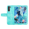 For Samsung Galaxy S22 5G Floral Pattern Leather Phone Case with Lanyard(Green)