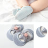 2 Pairs Baby Floor Socks Hollow Flower Spot Glue Non-Slip Children Socks, Toyan Socks: S 0-1 Years Old(Khaki)
