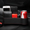 Car Seat Gap Interior PU Leather Storage Box Water Cup Holder(Principal Driver Brown)