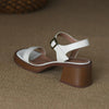 Summer Platform Mid Heel Open Toe Sandals, Size: 36(White)