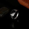 Male Fashion Classic Rhinestone Enamel Rings, Ring Size:7(Platinum)