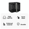 Mesh Toiletry Bag Basket Drainable Bath Bag Foldable Large Open Tote Bag Long Black