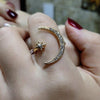 Female Star Moon Rings Crystal Ring Staking Jewelry(Rose Gold)