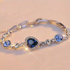 Crystal Rhinestone Heart Simple Bangle Bracelet(White)