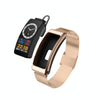 K13 1.14 inch Steel Band Earphone Detachable Smart Watch Support Bluetooth Call(Gold)