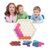 Kids 3D Wooden Puzzles Toy Children Geometry Tangrams Honeycomb Puzzles IQ Brain Training Educational Toys 10 PCS
