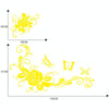 2 PCS/Set D-72 Butterfly Love Flower Pattern Car Modified Decorative Sticker(Yellow)