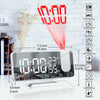 Mirror Surface LED Radio Projection Alarm Clock with Temperature & Humidity Display(Gold+White Characters)