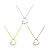 SCN347-C Sterling Silver S925 Zircon Simple Fashion Hollow Heart Shape Necklace(Rose Gold)