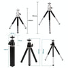 2PCS Projector Phone Stand Desktop Portable Telescopic Mini Metal Tripod, Style: 2 Sections (Silver)