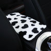 Plush Heart Pattern Car Center Console Cover Mat 32x19cm(Black)