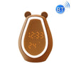 Bear Alarm Clock LED Digital Silent Bedside Lamp Bluetooth Speaker USB Charging Children Cartoon Night Light(Bluetooth Version)