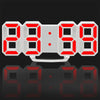 Multi-Function Large 3D LED Digital Wall Alarm Clock with Snooze Function, 12/24 Hours Display for Home, Kitchen, Office, DC 5V, CE Certificated(Red)