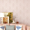 Bedroom Living Room Classic Damascus 3D Precision Pressed Non-Woven Fabric Self-Adhesive Wallpaper, Specification: 0.53 x 3 Meters(JA206 Pink)