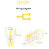 5pcs D1-2T Push Type Mini Wire Connection Splitter Quick Connect Terminal Block(Yellow)