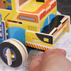 3 PCS 512 Children Wooden Assembled Car Engineering Vehicle Excavator Assembling Toy(Mining Vehicle)