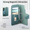 For Samsung Galaxy S25 5G CaseNeo Finger Grip Strap MagSafe Leather Phone Case(Green)