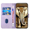For Xiaomi Redmi K70 YX0060 Elephant Head Embossed Phone Leather Case with Lanyard(Light Purple)