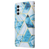 For Samsung Galaxy A35 5G Marble Bronzing Stitching Leather Phone Case(Blue)
