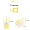 5pcs D1-3T Push Type Mini Wire Connection Splitter Quick Connect Terminal Block(Yellow)