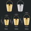 1800ml 304 Stainless Steel Handheld Ice Bucket Bar Beer Chill Bucket Chips Milk Tea Snacks Barrel(Gold)
