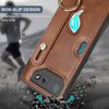 For Asus ROG Phone 7 / ROG7 Wristband Leather Back Phone Case(Brown)