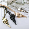 Punk 3D Metal Raven Skull Skeleton Pendant Necklace(Silver)