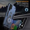For Samsung Galaxy S25 Ultra 5G Metal Ring 360 Degree Rotating Holder PC Hybrid TPU Phone Case(Navy Blue)