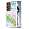 For Samsung Galaxy S25 Ultra 5G Electroplating Marble Pattern Dual-side IMD TPU Shockproof Phone Case(Green 004)