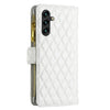 For Samsung Galaxy A56 5G Diamond Lattice Zipper Wallet Leather Flip Phone Case(White)